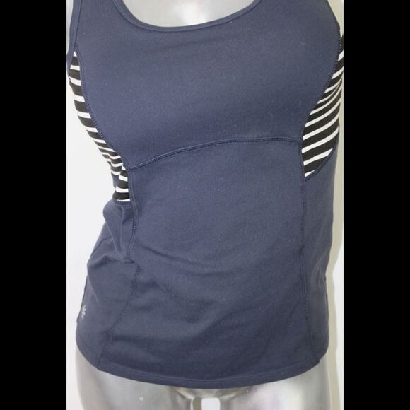 Athleta Stripe Support Tank Navy Blue White Built in Bra Top size XS Women's. - Picture 7 of 10